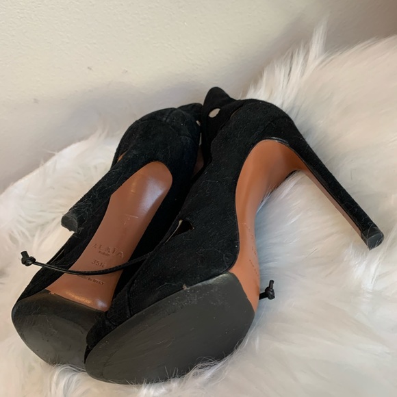 Alaia Lace-Up Sandals In Black 35.5 - Picture 6 of 6